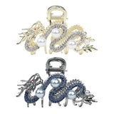 Épingle à cheveux dragon bleu avec perle pour femme, pince à cheveux simple, pince requin, mode, tempérament, accessoires pour cheveux simples