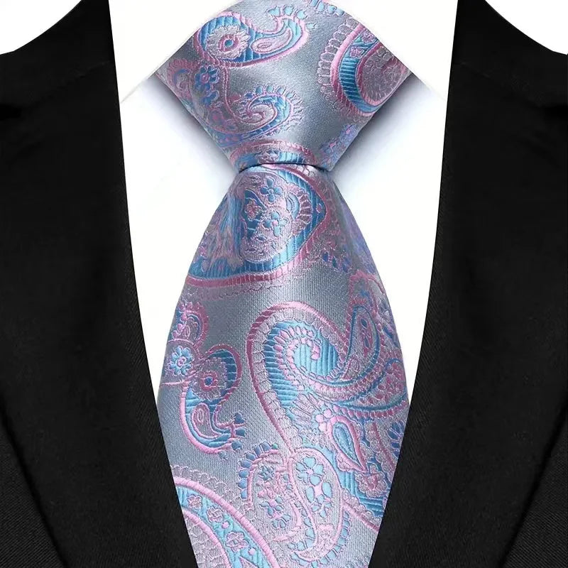 Cravate classique en cachemire pour homme, motif floral de luxe, motif à pois, 8 cm, jacquard, pour homme, pour affaires, mariage, fête, accessoire de tous les jours