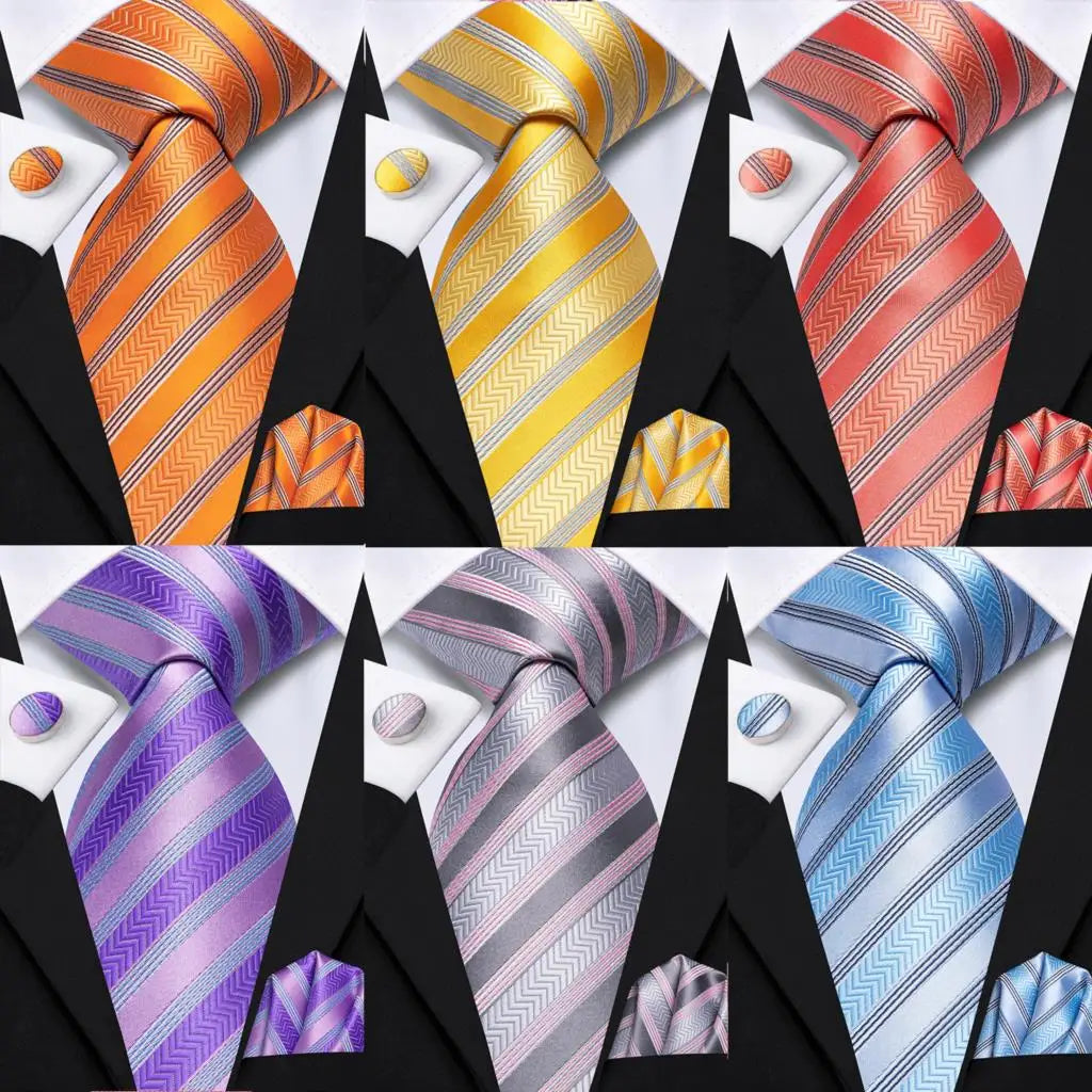 Cravates pour hommes 2023, nouvelle mode pour hommes, 8,5 cm, pochette, boutons de manchette, accessoires de mariage, créateur de cravates Hi-Tie, vente en gros
