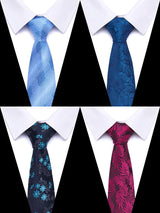 Cravate homme 7,5 cm, style nouveau, bleu, vert et orange, motif cachemire, motif floral, pour mariage, travail