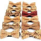 Nœud papillon en bois de liège pour homme, accessoire tendance, fait à la main, solide, idéal pour une fête de mariage ou comme cadeau