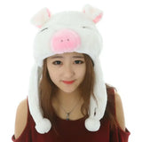 Soft Plush Animal Hat Moving Ears Hat Headgear Ears Airbag Cap Ear Protection Earmuff Funny Toys Neck Warmer Winter Warmer