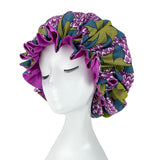 Bonnet de nuit double épaisseur en satin soyeux pour femme, grand bonnet réversible doublé de satin, couvre-chef pour la nuit, accessoires pour cheveux