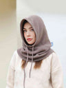 A Women Winter Beanie Hats One-Piece Knit Balaclavas Mask  Neck Circle Scarf Ski Snow Hat