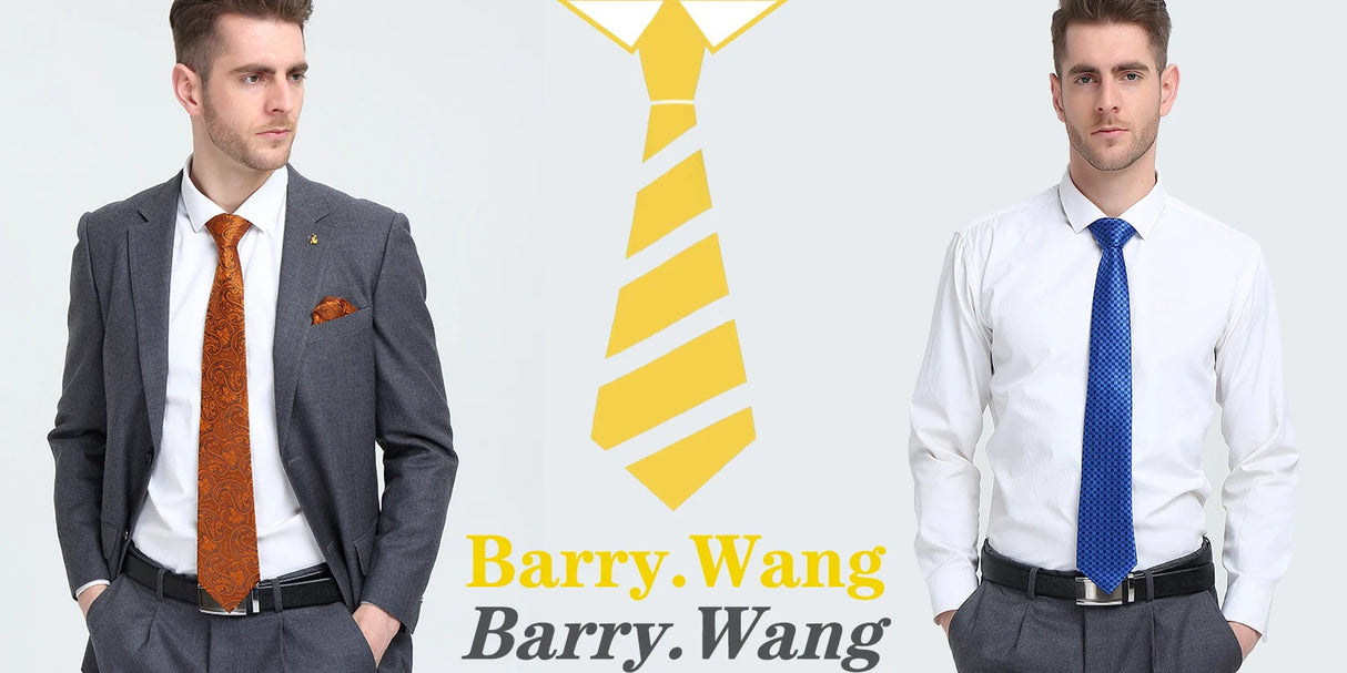 Ensemble élégant de cravates et boutons de manchette en soie à fleurs multiples pour homme, cravate jacquard à fleurs pour mariage, entreprise, fête, événement, Barry.Wang