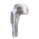 Unisex Silky Long Tail Durag Pirate Hat Turban Fashion Headwraps Cap Bandana Women Men Headwear Caps Hijab Hair Accessories  ﻿