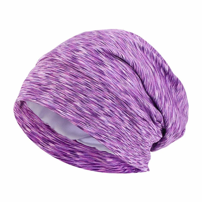 Unisex Men Women Beanie Cotton Night Sleep Cap Bonnet Chemo Hat Headwear Turban Baggy Hair Care Nightcap Pullover Hat Solid Colo