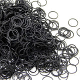Mini élastiques noirs pour cheveux, 0,6 x 0,9 cm, pour fournitures de bureau, école, maison