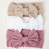 3Pcs/Lot Knit Baby Headband Bow Newborn Elastic Soft Nylon Headbands For Baby Girl Turban Infant Hair Accessories Kids Headwear