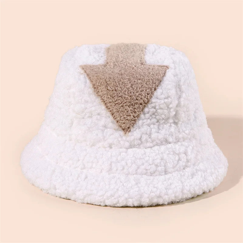 Chapeau bob Appa en laine d'agneau pour femme, casquette de pêche chaude d'hiver, en fausse fourrure, avec symbole de flèche imprimé, pour homme, chapeau plat Tide