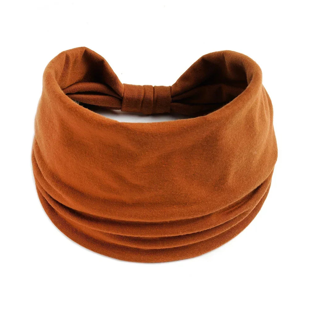 Boho Headbands For Women Fashion Stretch Wide Hair Bands Knoted Turban Yoga Sweatband Elastic Head Bands Stylish Wrap Headbands