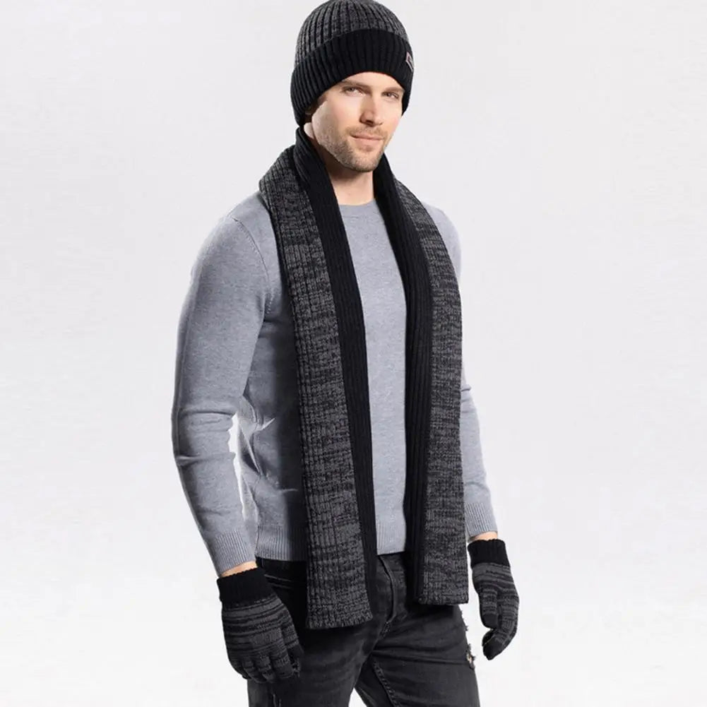 Écharpe longue tricotée pour femme, bonnet d'hiver ultra-épais doublé en polaire, bonnet chaud d'hiver, gants, écharpe, ensemble super doux pour homme