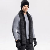 Écharpe longue tricotée pour femme, bonnet d'hiver ultra-épais doublé en polaire, bonnet chaud d'hiver, gants, écharpe, ensemble super doux pour homme
