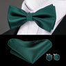 Hi-Tie Marque Soie Pré-noué Homme Nœud Papillon Mouchoir Boutons de Manchette Ensemble Nœud Papillon pour Homme Jacquard Solide Cachemire Floral Mariage Cadeau d'Affaires