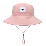 SMILE Baby Sunhat Summer Spring Kids Bucket Hat For Girls Boys Children Big Visor Cotton Sun Cap Beach Travel Panama Hats Caps