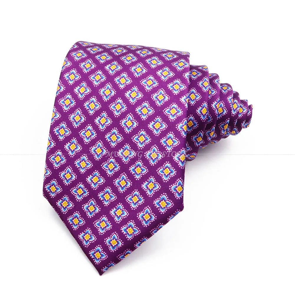 Cravate de luxe en soie imprimée fine de 7 cm pour homme, accessoire classique pour le bureau, les loisirs, les costumes et les fêtes de mariage