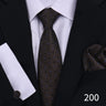 Cravate pour homme classique à carreaux, mouchoirs, cravate rouge, boutons de manchette pour homme, chemisier, affaires, mariage, accessoires, collier pour femme, cadeau pour homme