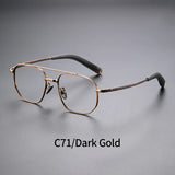 Trendy Men's Large size Titanium Frames Stylish, Double Bridge, Casual, Comfortable, Optical Prescription Eyewear for Men 07518