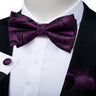 Classic Black Men Bow Ties 100% Silk Bowties Butterfly Pocket Square Cufflinks Set Suit Paisley Gold Pre-Tied Bow Tie DiBanGu