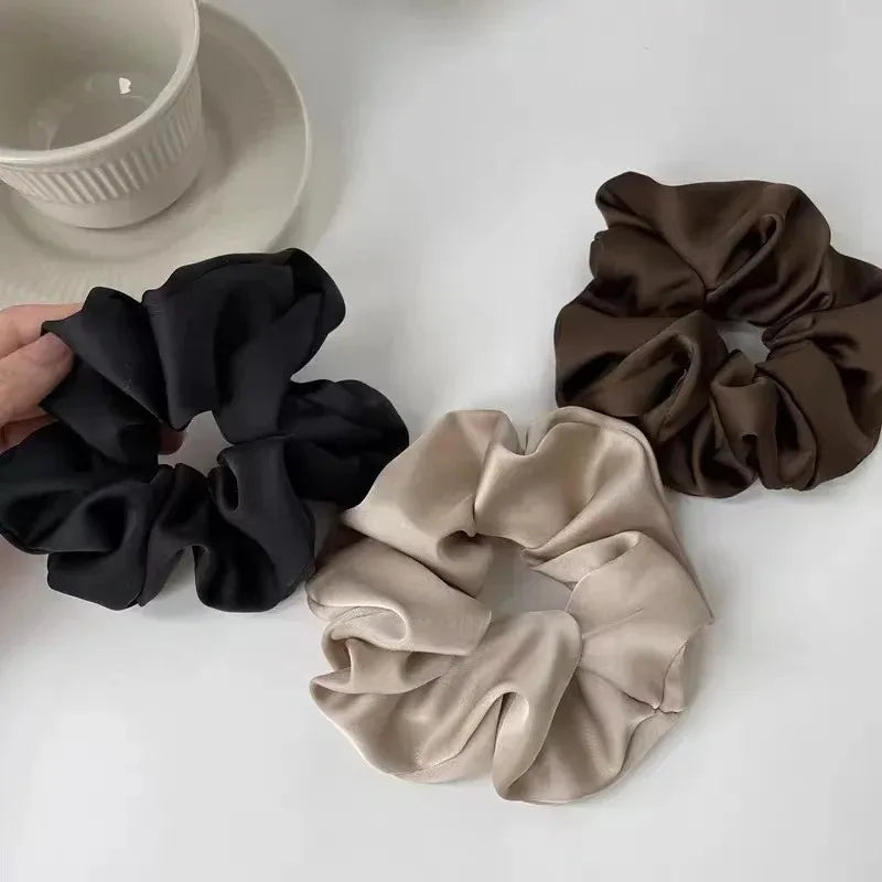 1 chouchou en satin de soie pour femme, accessoire pour cheveux coréens, élastique pour queue de cheval