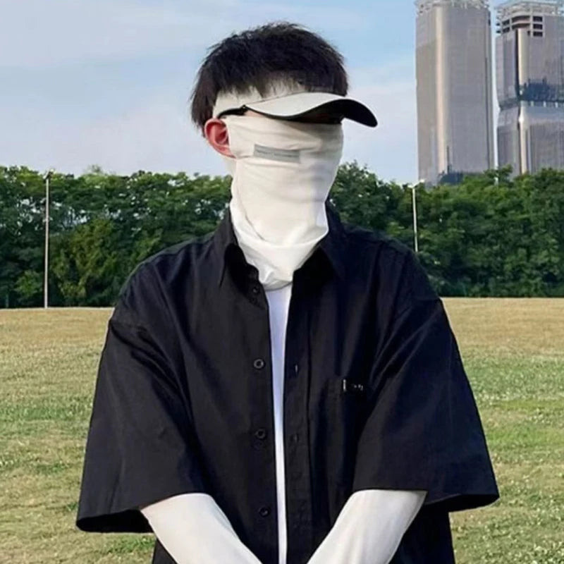 Summer 3D Ice Silk Masks Anti-UV Quick-drying Face Covering Sunscreen Breathable Unisex Simple Neck Protection Hanging Ear Scarf