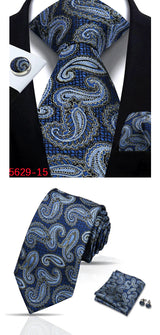 Cravate homme Paisley Jacquard tissé 8 cm formelle affaires mariage cravate poche carré ensemble costume cravate haute qualité fait main Gravata