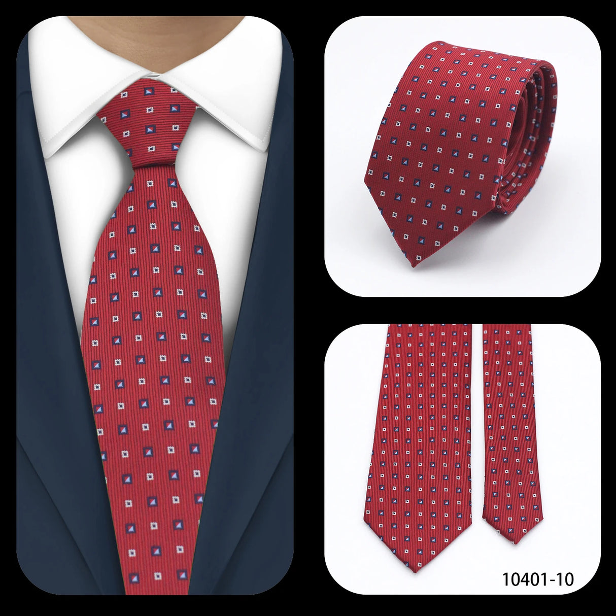 Cravate de luxe LYL 7 cm en jacquard à pois rouges pour affaires, accessoires occidentaux, cadeau pour invités de mariage, articles de cravate Bolus