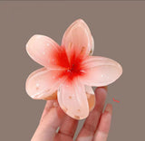Gradient Frangipani Hair Clip 1PC Plumeria Hairpin Ins Style Ponytail Holder Barrette Sweet Shark Claws Party Hair Accessories