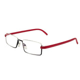 Men Women Metal Blue Light Blocking Reading Glasses with Case TR90 Half Frame HD Prescription Eyewear Presbyopia Diopter