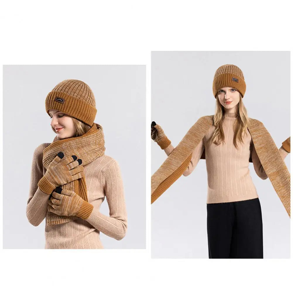 Écharpe longue tricotée pour femme, bonnet d'hiver ultra-épais doublé en polaire, bonnet chaud d'hiver, gants, écharpe, ensemble super doux pour homme
