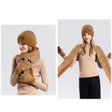Écharpe longue tricotée pour femme, bonnet d'hiver ultra-épais doublé en polaire, bonnet chaud d'hiver, gants, écharpe, ensemble super doux pour homme