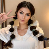 6Pcs/Set High Elastic Mesh Towel Hair Loop Hair Ties Seamless Rubber Bands Hollow Fishnet Hair Ring For Tying Hair Rope Headwear