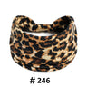 Leopard Print Headbands for Women Wide Boho Turban Head Wraps Cotton Knotted Elastic Hairbands Non Slip Workout Hair Accessories