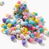 20pcs Kids Elastic Hair Bands Girls Plush Ball Rubber Band For Children Sweets Scrunchie Hair Ties Clip Baby Hair Accessories
