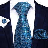 Brand Fashion 8 cm Tie For Men Woven Festive Present Tie Handkerchief Cufflink Set Necktie Shirt Accessories Red Striped