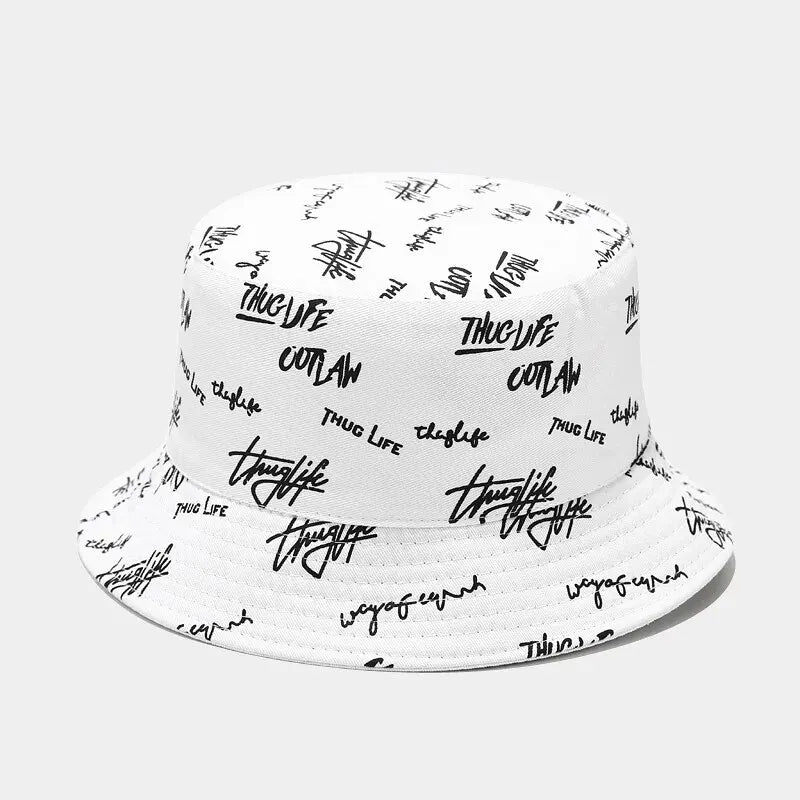 Hats, Female Letters, Fisherman's Hats, Trendy Casual And Versatile, Double-Sided Basin Hats, Men's Sunhats In All Seasons