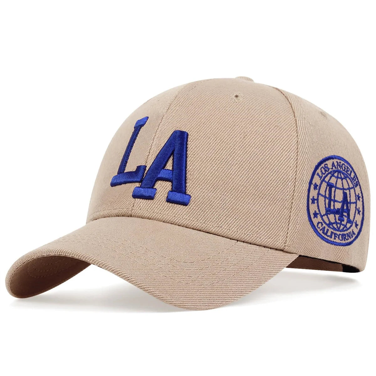 Casquette de baseball unisexe avec lettres brodées LA, ajustable, décontractée, pour le printemps et l'automne, pour l'extérieur, avec protection solaire