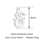 5Pcs Xmas Tree/Candy Cane/Snowman/Santa Claus Charm Stainless Steel Boots Christmas Pendant DIY Necklace Bracelet Jewelry Making