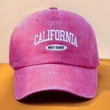 Fashionable Versatile Washed Letters Solid Color Embroidered Baseball Cap For Men Wide Brimmed Casual Sports Cap For Women