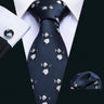 Ensemble de cravates pour homme, motif dinosaure, bleu marine et doré, 8,5 cm, en soie, idéal pour un mariage, FA-5191