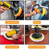 8Pcs Buffing Pad Set Thread 3/5/7inch Auto Car Repair Polishing pad Kit for Car Polisher+Drill Adaptor Power Tools accessories