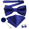 Hi-Tie Luxury Gold Silk Bow Ties for Men Fashion Men's Yellow Bowtie Handkerchief Cufflinks Brooch Set butterfly  Wedding Set
