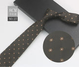 Cravate à fleurs en grille, tissée en gros, 8 cm, accessoires de mariage, bleu, homme, pois, cachemire, convient aux groupes, fêtes, bureau