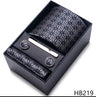 Cravate pour homme, tout nouveau style, cadeau de mariage, ensemble de pochettes, boîte à cravates, accessoires de costume noirs pour hommes