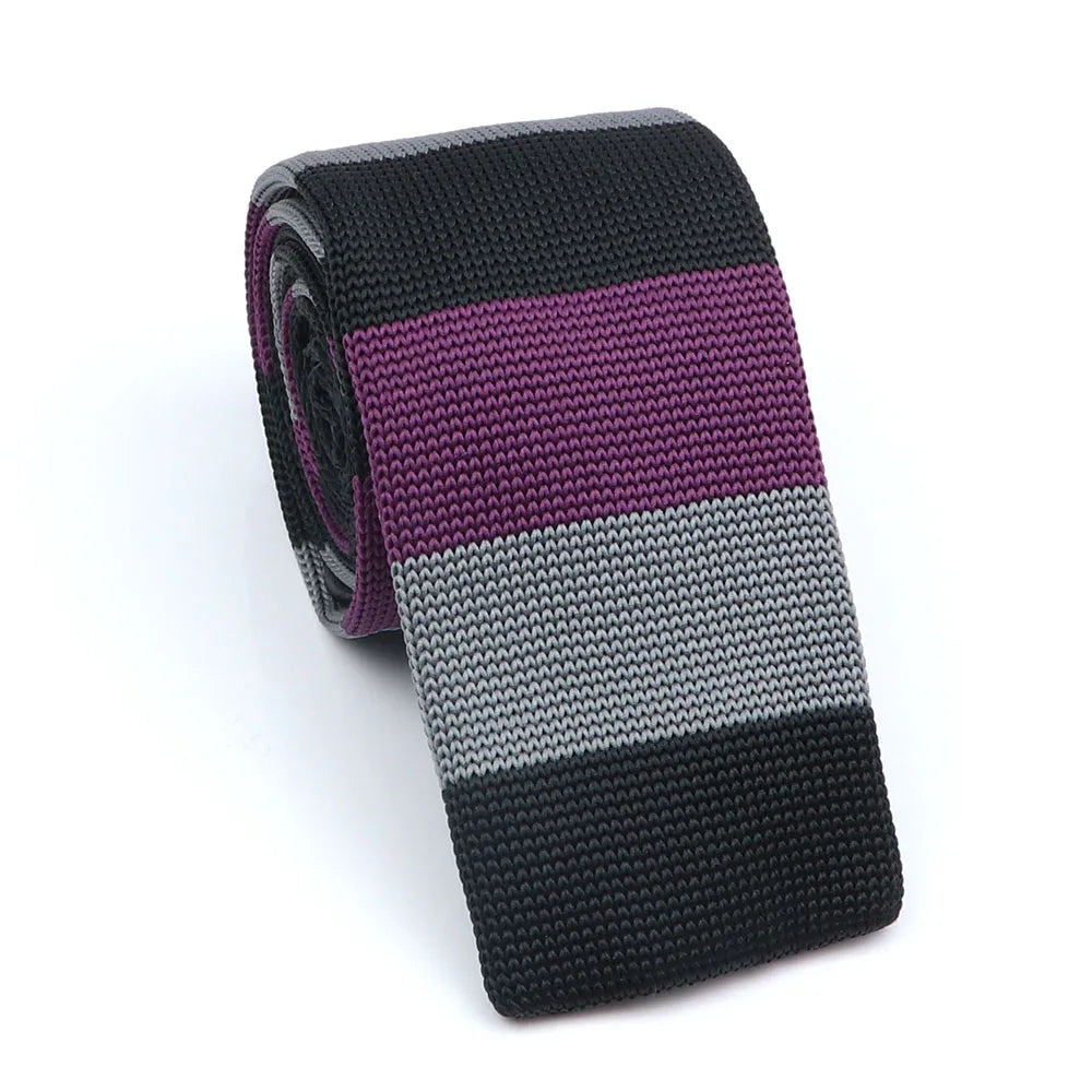 Cravate en tricot pour homme, tendance, fine, rayée, tissée, tricotée, colorée, chaude, design, idée cadeau
