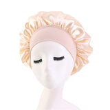 Newly Women's Satin Solid Sleeping Hat Night Hair Care Bonnet Nightcap For Women Men Unisex Cap
