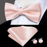 Hi-Tie Marque Soie Pré-noué Homme Nœud Papillon Mouchoir Boutons de Manchette Ensemble Nœud Papillon pour Homme Jacquard Solide Cachemire Floral Mariage Cadeau d'Affaires