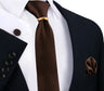 Ensemble de cravates en soie de luxe pour hommes, cravate, mouchoir, boutons de manchette avec anneau en métal doré, broche, costume, fête de mariage, accessoires pour hommes