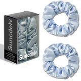 2PCS 3.5CM Mulberry Silk Scrunchies Women Grils Hair Ties for Hair Sleep No Damage Hairband Curly Hair Elastics Ponytail Holder