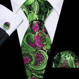 Ensemble élégant de cravates et boutons de manchette en soie à fleurs multiples pour homme, cravate jacquard à fleurs pour mariage, entreprise, fête, événement, Barry.Wang